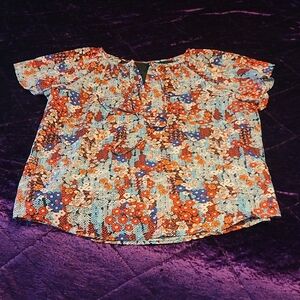 Floral Short Sleeve Blouse
